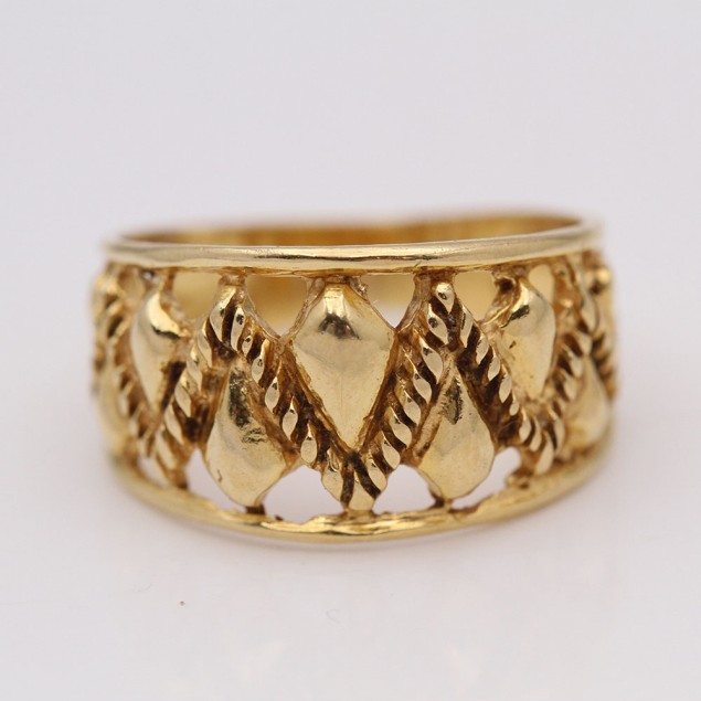 Anillo zig zag sogueado de oro de...