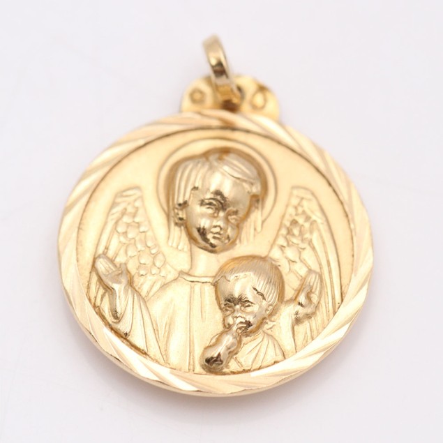 Medalla ángel de la guarda de oro de...