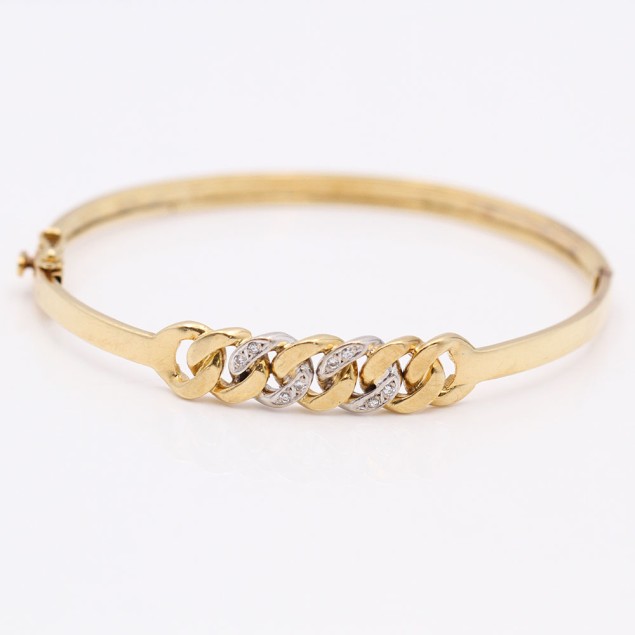 Brazalete de oro con diamantes de...