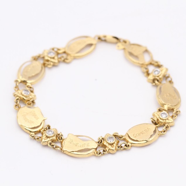Pulsera Islas Canarias de oro con...