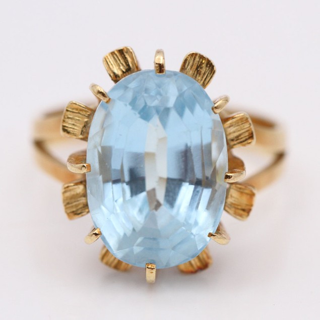 Anillo estilo vintage de oro con...