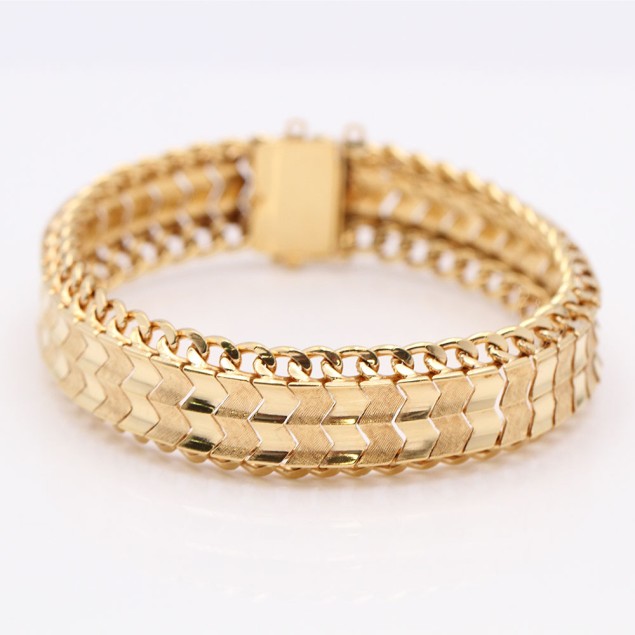 Pulsera articulada de oro de segunda...