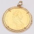 Colgante moneda de oro 22k de segunda mano
