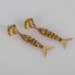 Pendientes pescados de oro con circonitas de segunda mano
