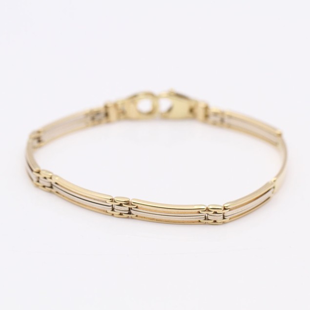 Pulsera calada con placa de oro...