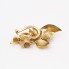 Boucles d'oreilles fleurs en or avec émeraudes et diamants d'occasion