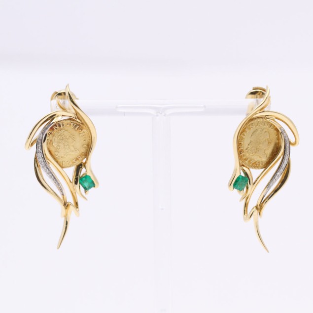 Pendientes monedas de oro 21k con...