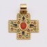 Pendentif croix en or avec pierres précieuses d'occasion