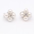 Boucles d'oreilles en or avec perles et diamants d'occasion