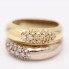 Bague 2 anneaux en or bicolore avec diamants d'occasion