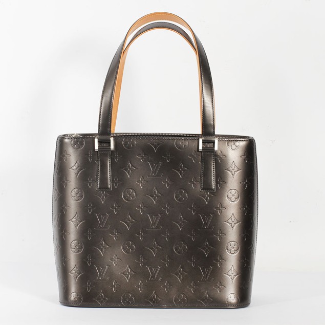 Auth Louis Vuitton Monogram Mat Stockton M55112 Women's Tote Bag Noir