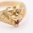 Sello león de oro con rubí de segunda mano