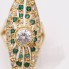 Anillo lanzadera de oro con circonitas de segunda mano