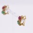 Pendientes de oro con rubíes, esmeraldas y diamantes