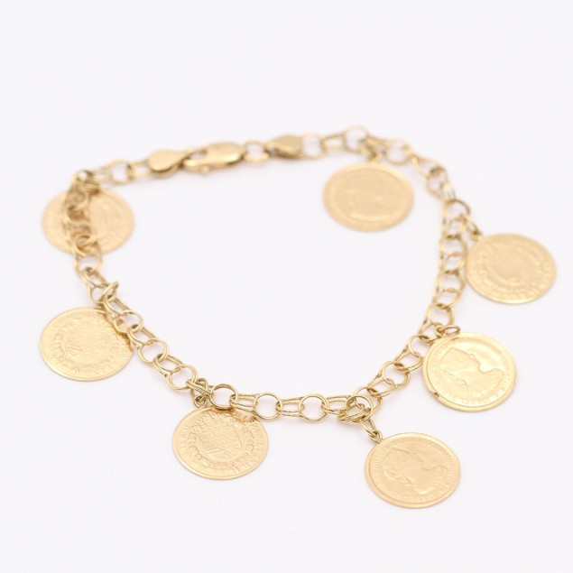 Pulsera monedas de oro de segunda mano