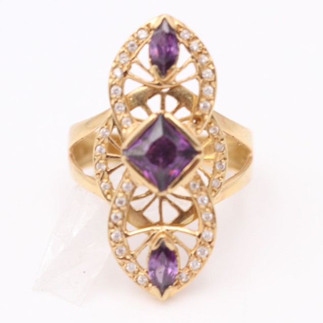 Anillo lanzadera de oro con...