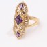 Anillo lanzadera de oro con circonitas de segunda mano