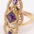 Anillo lanzadera de oro con circonitas de segunda mano