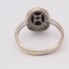 Anillo rosetón de oro con ónix y diamantes de segunda mano