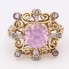 Anillo estilo vintage de oro con diamantes y Rosa de Francia