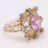 Anillo estilo vintage de oro con diamantes y Rosa de Francia