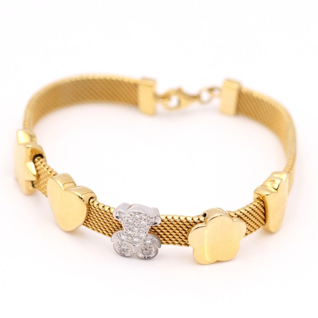 Pulsera TOUS DIAMOND BEAR de oro con...