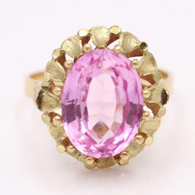 Anillo estilo vintage de oro y Rosa...