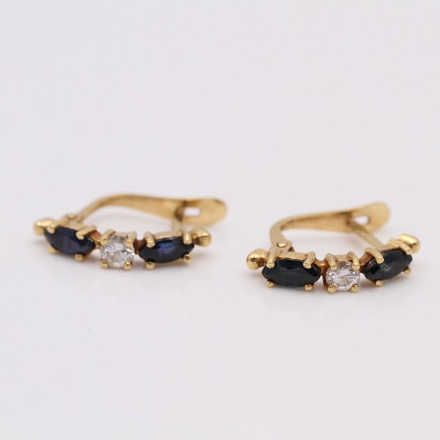 Pendientes de oro con diamantes y...