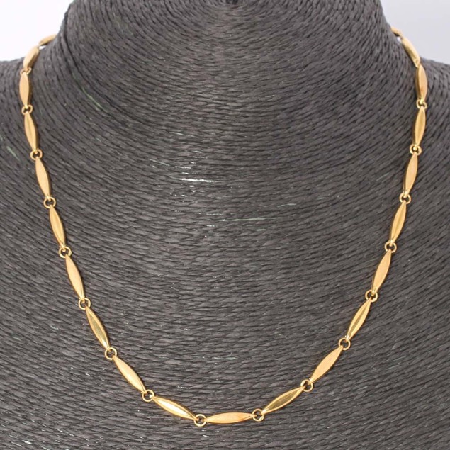Collar articulado de oro liso y...