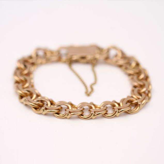 Pulsera húngara maciza de oro de...