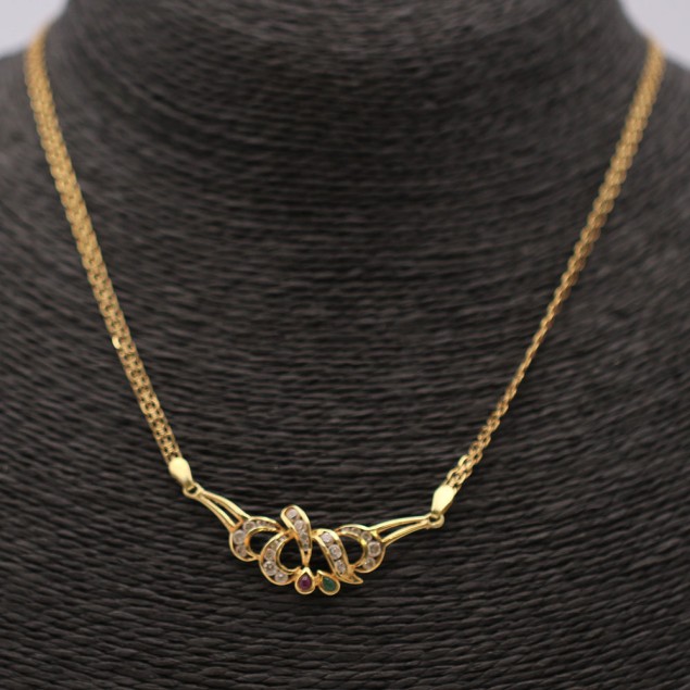 Collar de oro con circonitas de...