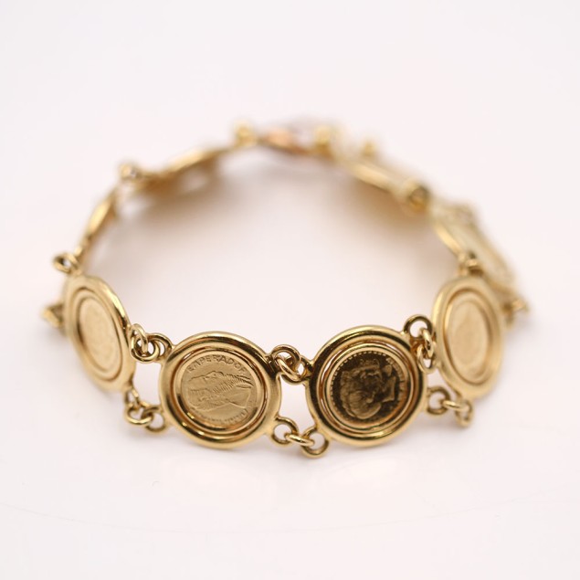 Pulsera monedas de oro de segunda mano