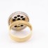 Anillo león de oro con ónix y circonitas de segunda mano