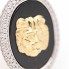 Anillo león de oro con ónix y circonitas de segunda mano