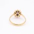Anillo rosetón de oro con zafiro y circonitas de segunda man