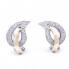 Boucles d\'oreilles en or blanc et or rose avec diamants. Tout neuf