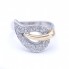 Bague bicolore en or rose et or blanc avec Diamants. Tout neuf