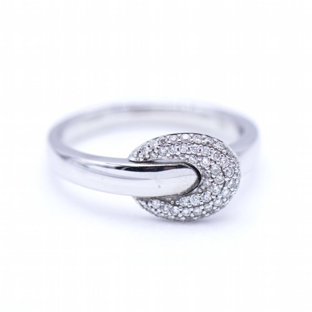 Bague Boucle en or blanc avec...