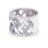 Bague large en or blanc avec diamants. Neuve