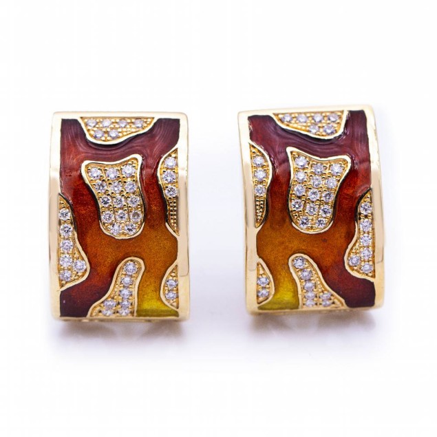 Pendientes FIREMOON Esmalte y Oro....