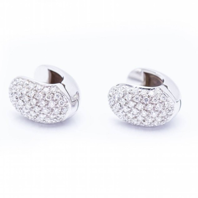 Boucles d'oreilles en or blanc et...