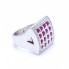 Bague en or blanc avec diamants et rubis. Neuve