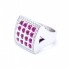 Bague en or blanc avec diamants et rubis. Neuve