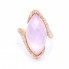 Bague en or rose avec brillants et quartz. Neuf