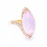 Bague en or rose avec brillants et quartz. Neuf