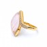 Bague en or rose avec brillants et quartz. Neuf