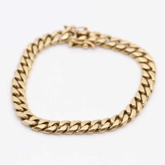 Bracelet gourmette or massif d'occasion