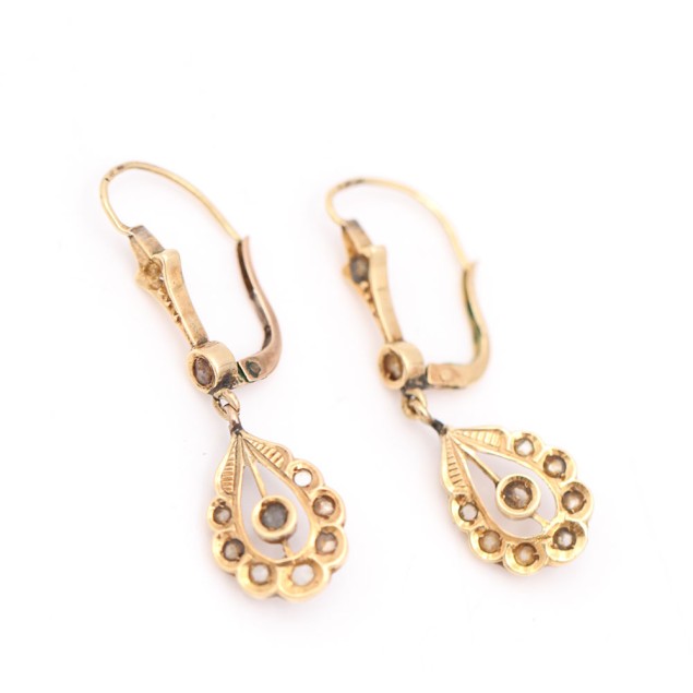 Pendientes estilo vintage de oro con...