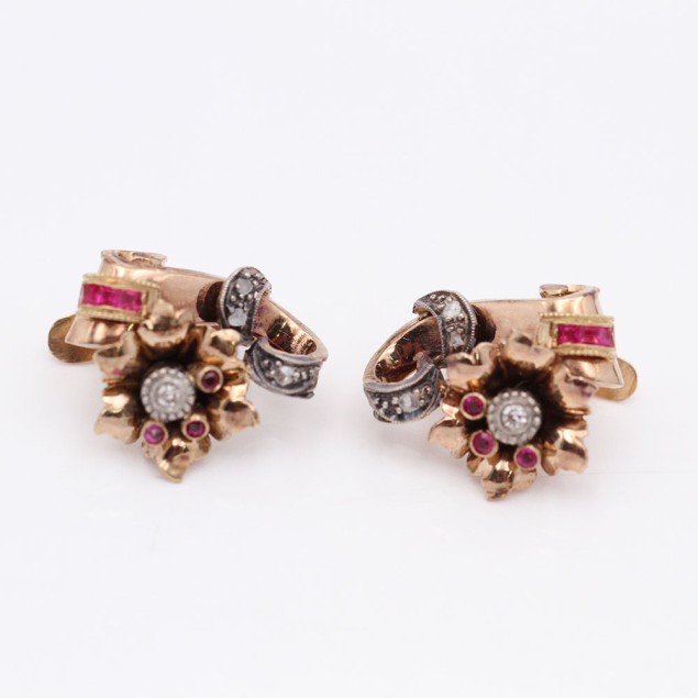 Pendientes Art Deco con Diamantes y...
