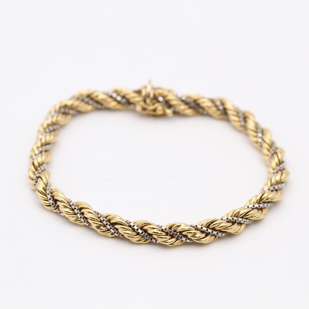 Pulsera cordón con veneciana de oro...